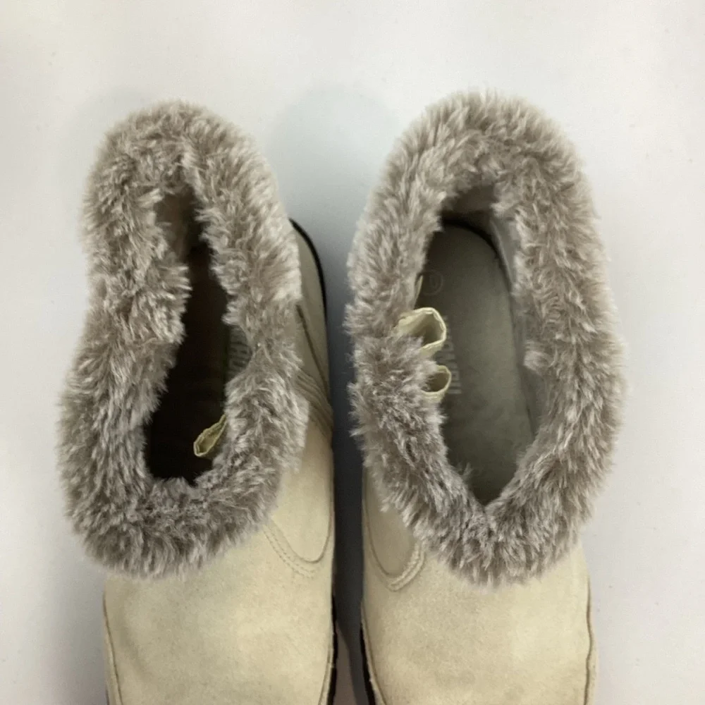 Khombu Iris Leather Suede Winter Ankle Boots Booties Size 10